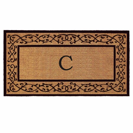 Monogram Door Mat, Black, Natural, 30 in W x 48 in L